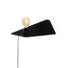 Industrial Black Wall Lamp, Metal Body, 50 x 21 x 16 cm | E27 Socket, Max 40W | Pluggable, IP20 | Stylish Lighting for Modern Spaces