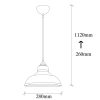 Scandinavian Chandelier, Black Metal Body, 28 x 28 cm, Height 112 cm, E27 Socket Max 40W, 90 cm Cable | Stylish Lighting for Modern Spaces