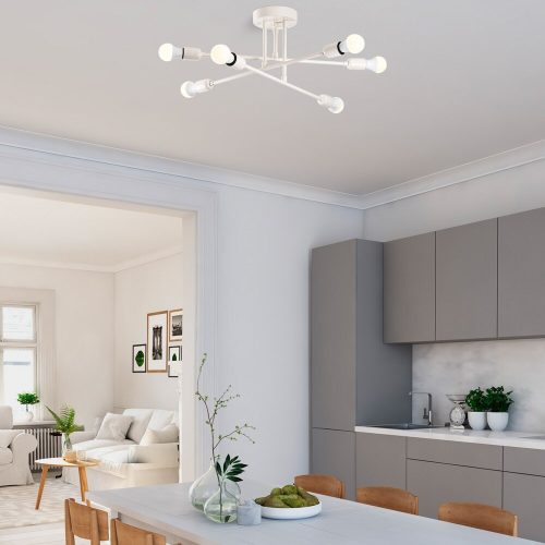 Opviq, 521SHN3449, Elegant cream chandelier, iron body, 64 x 64 cm, height 30 cm, E27 Max 40W | Contains setup instructions | Stylish lighting for modern spaces