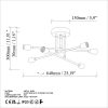 Elegant Cream Chandelier, Iron Body, 64 x 64 cm, Height 30 cm, E27 Max 40W | Includes Setup Instructions | Stylish Lighting for Modern Spaces