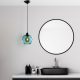 Elegant Blue Chandelier, Adjustable Height 40-120 cm, Metal Body, Ø20 cm Cap, Ø14 Base, 1 x E27 Socket, Perfect for Modern Spaces, IP20 Rated