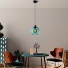 Elegant Blue Chandelier, Adjustable Height 40-120 cm, Metal Body, Ø20 cm Cap, Ø14 Base, 1 x E27 Socket, Perfect for Modern Spaces, IP20 Rated