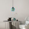 Elegant Blue Chandelier, Adjustable Height 40-120 cm, Metal Body, Ø20 cm Cap, Ø14 Base, 1 x E27 Socket, Perfect for Modern Spaces, IP20 Rated