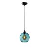 Elegant Blue Chandelier, Adjustable Height 40-120 cm, Metal Body, Ø20 cm Cap, Ø14 Base, 1 x E27 Socket, Perfect for Modern Spaces, IP20 Rated