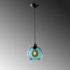 Elegant Blue Chandelier, Adjustable Height 40-120 cm, Metal Body, Ø20 cm Cap, Ø14 Base, 1 x E27 Socket, Perfect for Modern Spaces, IP20 Rated