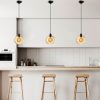 Elegant Yellow Chandelier, Adjustable Height 40-120 cm, Metal Body, Ø20 cm Cap, Ø14 Base, 1 x E27 Socket, Perfect for Modern Spaces, IP20 Rated