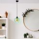 Elegant Green Chandelier, Adjustable Height 40-120 cm, Metal Body, Ø20 cm Cap, Ø14 Base, 90 cm Cable, E27 Socket, Perfect for Modern Spaces
