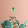 Elegant Green Chandelier, Adjustable Height 40-120 cm, Metal Body, Ø20 cm Cap, Ø14 Base, 90 cm Cable, E27 Socket, Perfect for Modern Spaces