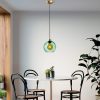 Elegant Green Chandelier, Adjustable Height 40-120 cm, Metal Body, Ø20 cm Cap, Ø14 Base, 90 cm Cable, E27 Socket, Perfect for Modern Spaces