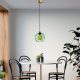 Elegant Green Chandelier, Adjustable Height 40-120 cm, Metal Body, Ø20 cm Cap, Ø14 Base, 90 cm Cable, E27 Socket, Perfect for Modern Spaces