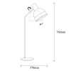 Industrial Scandinavian Table Lamp, Black Metal Body, 17 x 37 cm, Height 76 cm, E27 Socket Max 40W, Stylish & Functional Lighting for Modern Spaces