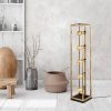 Elegant Gold Floor Lamp, Metal Body, 21 x 21 x 102 cm | 250 cm Cable, On/Off Switch, E27 Socket (Max 40W) | Stylish Lighting for Modern Spaces