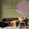 Scandinavian Chandelier, Black Metal Body, 74 cm Diameter, 108 cm Height, Adjustable, 3 x E27 Max 40W | Elegant Lighting for Modern Spaces