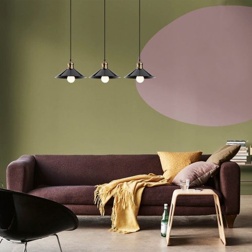 Scandinavian Chandelier, Black Metal Body, 74 cm Diameter, 108 cm Height, Adjustable, 3 x E27 Max 40W | Elegant Lighting for Modern Spaces