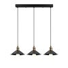 Scandinavian Chandelier, Black Metal Body, 74 cm Diameter, 108 cm Height, Adjustable, 3 x E27 Max 40W | Elegant Lighting for Modern Spaces