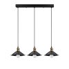 Scandinavian Chandelier, Black Metal Body, 74 cm Diameter, 108 cm Height, Adjustable, 3 x E27 Max 40W | Elegant Lighting for Modern Spaces