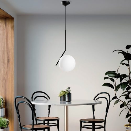 Elegant Black Chandelier, Metal Body, Adjustable Height 75-115 cm, Ø25 cm Cap, 1 x G9 Socket, Modern Design for Home & Office | IP20 Rated
