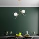 Elegant Gold Chandelier, Metal Body, 74 cm Height, 15 cm Glass Cap, 2 x E27 Socket, Non-Adjustable, IP20 | Perfect for Modern Living Spaces & Dining Areas