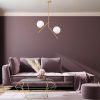 Elegant Gold Chandelier, Metal Body, 74 cm Height, 15 cm Glass Cap, 2 x E27 Socket, Non-Adjustable, IP20 | Perfect for Modern Living Spaces & Dining Areas
