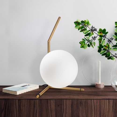 Elegant Gold Table Lamp, Metal Body, 23 x 28 x 42 cm | On/Off Switch, 200 cm Cable, G9 Socket (Max 10W) | Stylish Lighting for Home & Office Decor