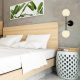 Scandinavian Wall Lamp, Black Metal Body with Glass Cap, 58 x 34 x 20 cm | 2 x E27 Max 40W | Stylish & Functional Lighting for Modern Spaces