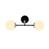 Scandinavian Wall Lamp, Black Metal Body with Glass Cap, 58 x 34 x 20 cm | 2 x E27 Max 40W | Stylish & Functional Lighting for Modern Spaces