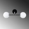 Scandinavian Wall Lamp, Black Metal Body with Glass Cap, 58 x 34 x 20 cm | 2 x E27 Max 40W | Stylish & Functional Lighting for Modern Spaces