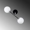 Scandinavian Wall Lamp, Black Metal Body with Glass Cap, 58 x 34 x 20 cm | 2 x E27 Max 40W | Stylish & Functional Lighting for Modern Spaces