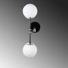 Scandinavian Wall Lamp, Black Metal Body with Glass Cap, 58 x 34 x 20 cm | 2 x E27 Max 40W | Stylish & Functional Lighting for Modern Spaces