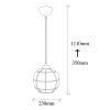 Glam Scandinavian Chandelier, Copper Finish, 23 cm Diameter, 111 cm Height | Adjustable Height, E27 Socket, Elegant Design for Modern Spaces