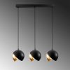 Glam Scandinavian Chandelier, Black & Gold, 70 cm Diameter, 114 cm Height | Adjustable, 3 x E27 Max 40W | Elegant Lighting for Modern Spaces
