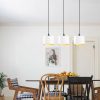 Scandinavian Chandelier, White Metal Body, 70 x 20 cm, Height 110 cm, Adjustable, 3 x E27 Max 40W, Elegant Design for Modern Spaces, IP20