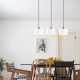 Scandinavian Chandelier, White Metal Body, 70 x 20 cm, Height 110 cm, Adjustable, 3 x E27 Max 40W, Elegant Design for Modern Spaces, IP20