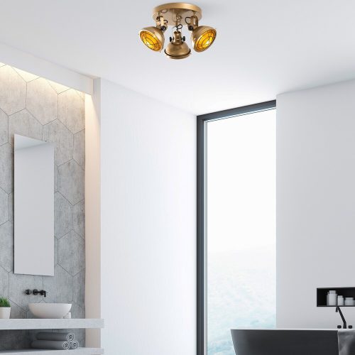 Elegant Gold Chandelier, Metal Body, 45 cm Diameter, Non-Adjustable Height, 3 x E14 Socket, IP20 | Perfect for Modern Living Spaces & Dining Areas