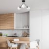 Elegant Black Chandelier, Metal Body, 56 cm Diameter, 40 cm Height | 3 x E14 Socket, Non-Adjustable | Perfect for Modern Living Spaces, IP20 Rated