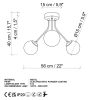 Elegant Gold Chandelier, Metal Body, 56 cm Diameter, 40 cm Height | 3 x E14 Socket, Non-Adjustable | Perfect for Living Room & Dining Spaces, Stylish Design