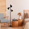 Stylish Black Floor Lamp, Metal Body, 37 x 37 x 162 cm | Ø16 cm Shade, 250 cm Cable, On/Off Switch | Ideal for Modern Living Rooms & Bedrooms
