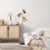 Elegant Gold Floor Lamp, Metal Body, 37 x 37 x 162 cm | Ø16 cm Shade, 250 cm Cable, On/Off Switch | Stylish Lighting for Modern Home Decor, IP20