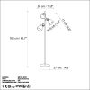 Elegant Gold Floor Lamp, Metal Body, 37 x 37 x 162 cm | Ø16 cm Shade, 250 cm Cable, On/Off Switch | Stylish Lighting for Modern Home Decor, IP20