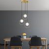 Elegant Gold Chandelier, Adjustable Height 30-115 cm, Metal Body, 47 x 47 x 115 cm, 3 x E27 Socket, Perfect for Modern Living Spaces, IP20 Rated