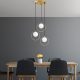 Elegant Gold Chandelier, Adjustable Height 30-115 cm, Metal Body, 47 x 47 x 115 cm, 3 x E27 Socket, Perfect for Modern Living Spaces, IP20 Rated