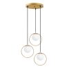 Elegant Gold Chandelier, Adjustable Height 30-115 cm, Metal Body, 47 x 47 x 115 cm, 3 x E27 Socket, Perfect for Modern Living Spaces, IP20 Rated