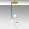 Elegant Gold Chandelier, Adjustable Height 30-115 cm, Metal Body, 47 x 47 x 115 cm, 3 x E27 Socket, Perfect for Modern Living Spaces, IP20 Rated