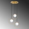 Elegant Gold Chandelier, Adjustable Height 30-115 cm, Metal Body, 47 x 47 x 115 cm, 3 x E27 Socket, Perfect for Modern Living Spaces, IP20 Rated