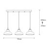 Scandinavian Chandelier, Black Iron Body, 72 x 72 cm, Height 108 cm, E27 Socket Max 40W, 90 cm Cable | Elegant Lighting for Modern Spaces