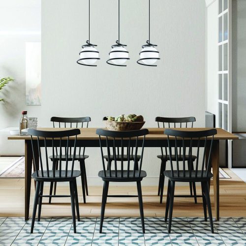 Opviq, 521SHN3404, Industrial Chandelier, Black Metal, 70 cm Diameter, 116 cm Height | Adjustable, 3 x E27 Max 40W | Outer Space Concept, Stylish & Functional Lighting