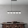 Elegant Black Chandelier, Adjustable Height 30-120 cm, Metal Body, 15 cm Cap Diameter, 5 x E14 Sockets, Perfect for Modern Living Spaces, IP20 Rated
