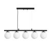 Elegant Black Chandelier, Adjustable Height 30-120 cm, Metal Body, 15 cm Cap Diameter, 5 x E14 Sockets, Perfect for Modern Living Spaces, IP20 Rated