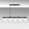 Elegant Black Chandelier, Adjustable Height 30-120 cm, Metal Body, 15 cm Cap Diameter, 5 x E14 Sockets, Perfect for Modern Living Spaces, IP20 Rated