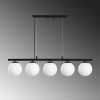 Elegant Black Chandelier, Adjustable Height 30-120 cm, Metal Body, 15 cm Cap Diameter, 5 x E14 Sockets, Perfect for Modern Living Spaces, IP20 Rated